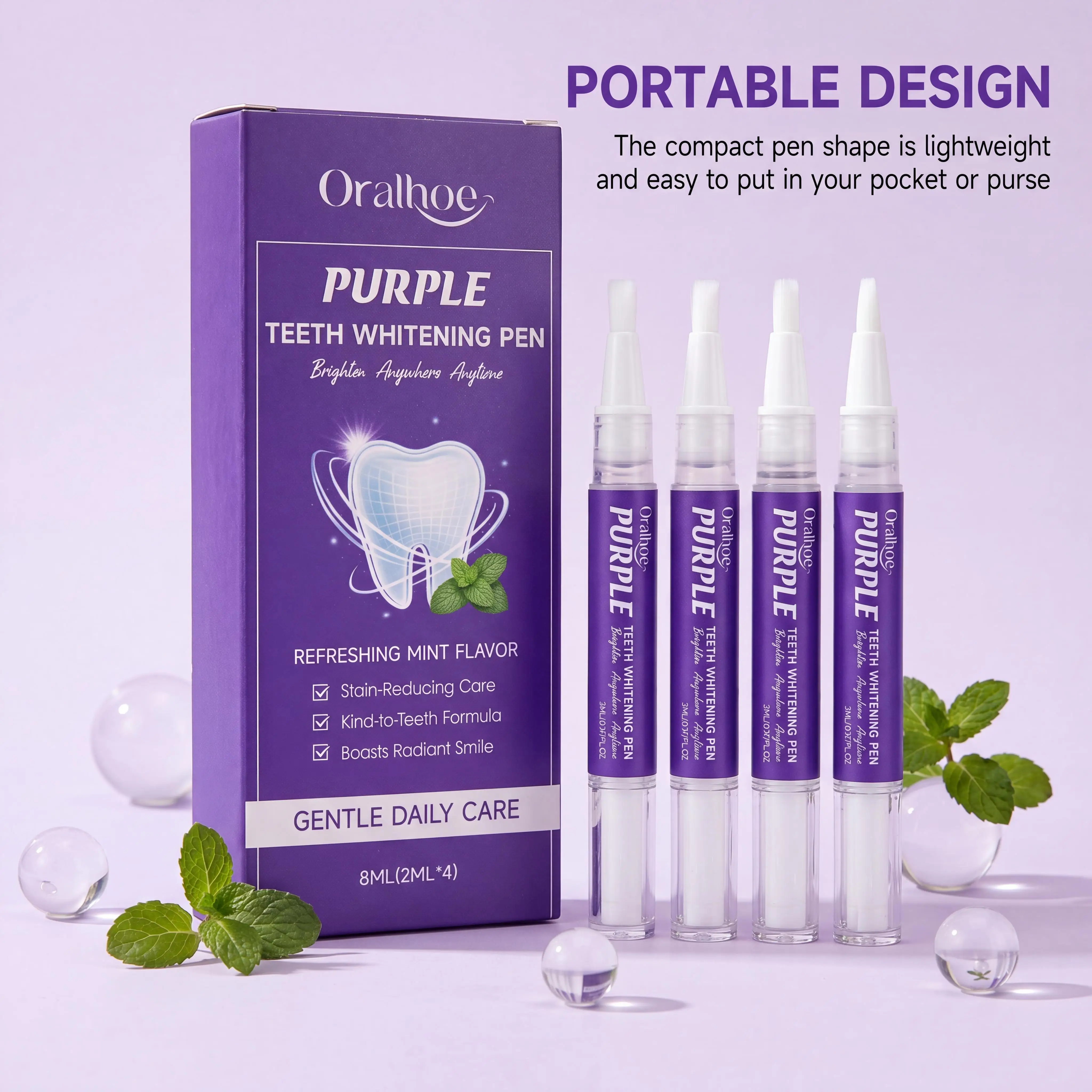 Oralhoe Tooth Stain Remover Pen Gentle Formula Cleaning Prevents Sensitivity Easy Application Fast Acting Fresh Breath Oral Care