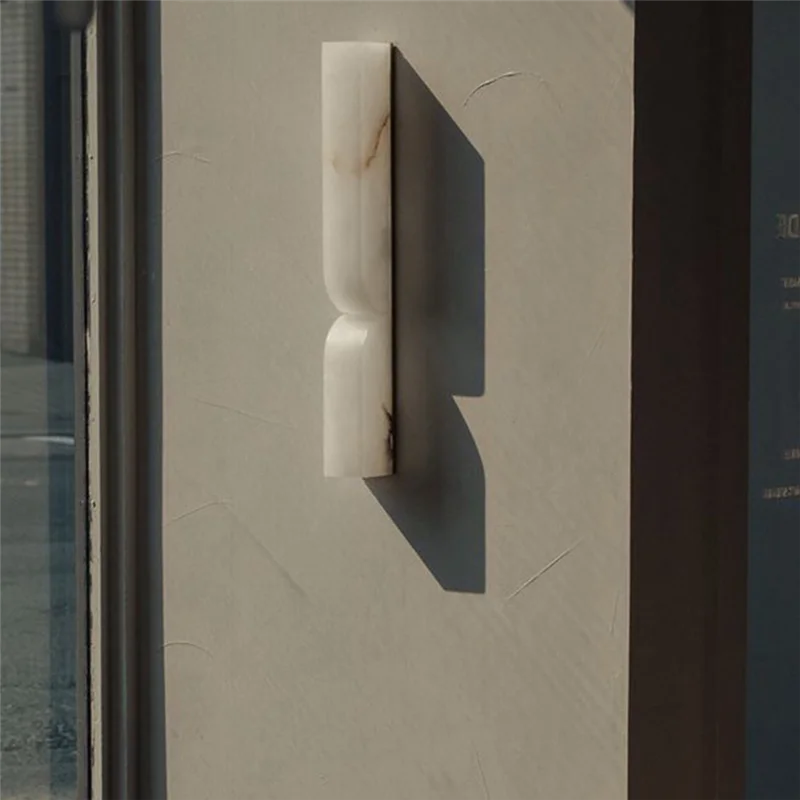 A25F-Art Deco Design Style Wall Lamp LED Light Fixtures For Living Room, Bedroom, Aisle, Restaurant Natural Marble Base