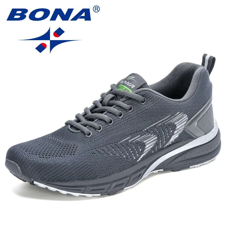 BONA-Lace Up Athletic Shoes for Men, Confortável, Ao Ar Livre, Caminhada, Corrida, Estilo Popular, Nova Chegada