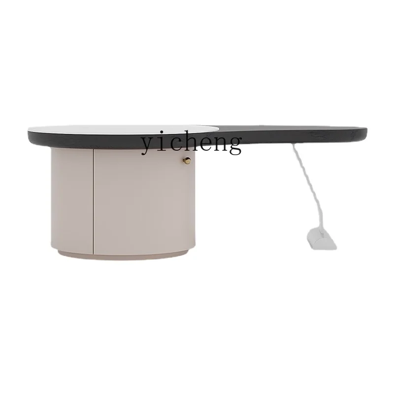 

Zc Stone Plate Coffee Table Special-Shaped Small Apartment High-Grade Stainless Steel Living Room Snail Tea Table