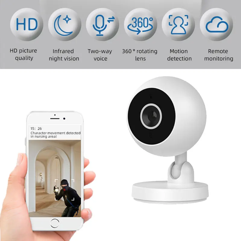 

WiFi Smart Camera IPC1 Remote Monitor Night Vision Motion Detect Surveillance 480P Video Audio RecorderMini Cam Espia Camcorder