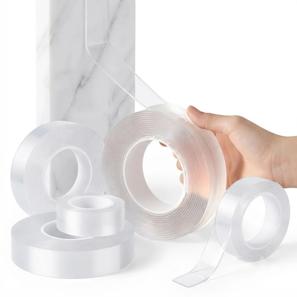 2mm x 10M 9 Rolls Nano Tape Double Sided Clear Adhesive Tape Traceless and Reusable for DIY Crafts