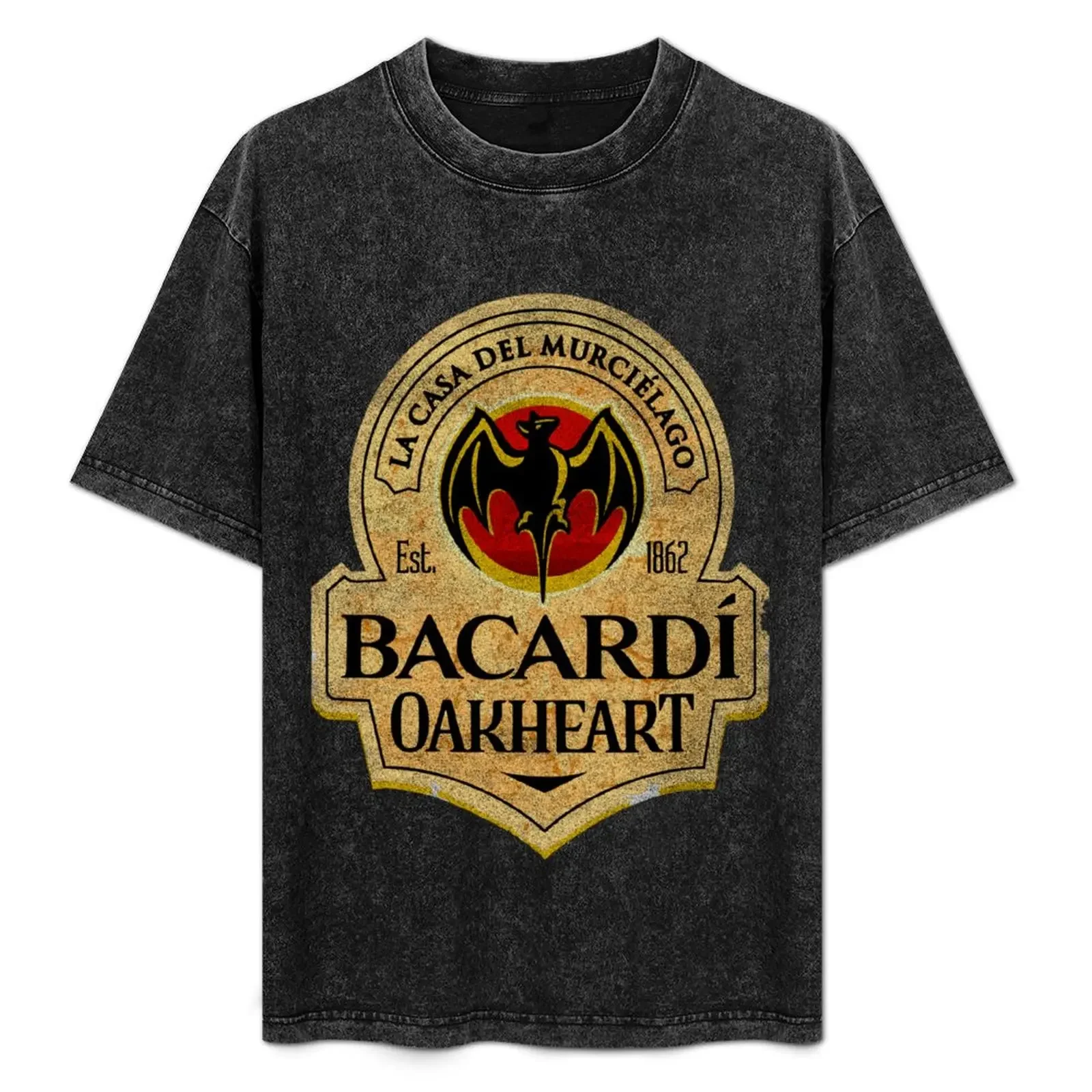 Винтажная футболка Bacardi Oakheart в стиле ретро, мешковатые рубашки, хлопковые футболки с рисунком тяжелого веса, мужская футболка Винтажная футболка Bacardi Oakheart в стиле ретро, мешковатые рубашки, хлопковые футболки с рисунком тяжелого веса, мужская футболка