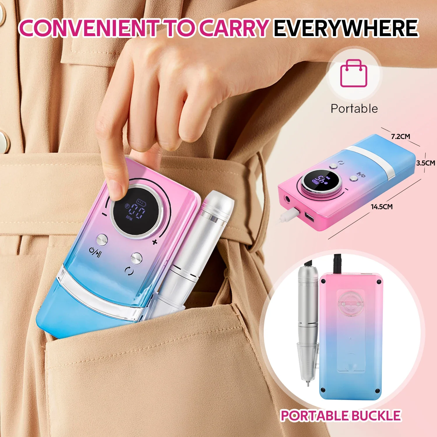 45000 giri/min trapano elettrico per unghie levigatrice per unghie trapano per unghie in gel smalto fresa professionale lima per unghie kit pedicure