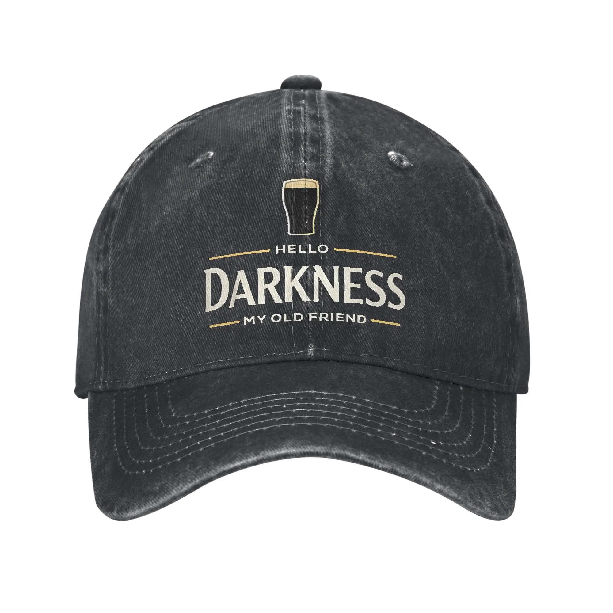 Men Women Hello Darkness My Old Friend Stout Dark Beer Caps Accessories Baseball Cap Vintage  Trucker Hat Adjustable