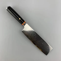 6 Inch Nakiri Knife 67 Layer Damascus Steel Blade Sharp Chefs Cleaver Slicing 10Cr15MoV Kitchen Knives Cooking Tools Wood Handle