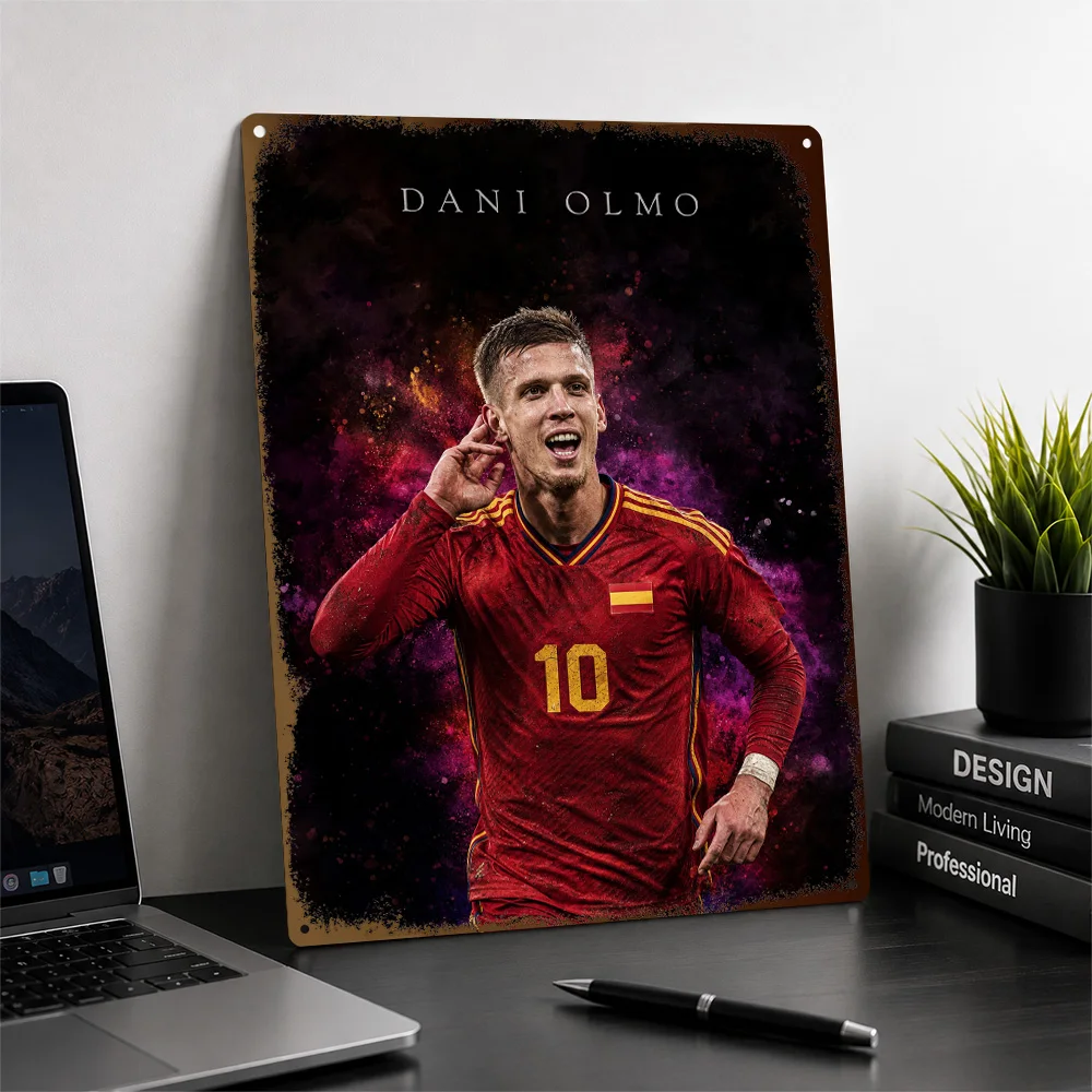 Dani Olmo Football Aluminum Poster Customized Metal Tin Sign Club Legacy Style Wall Art For Supporter Corner And Matchday Room