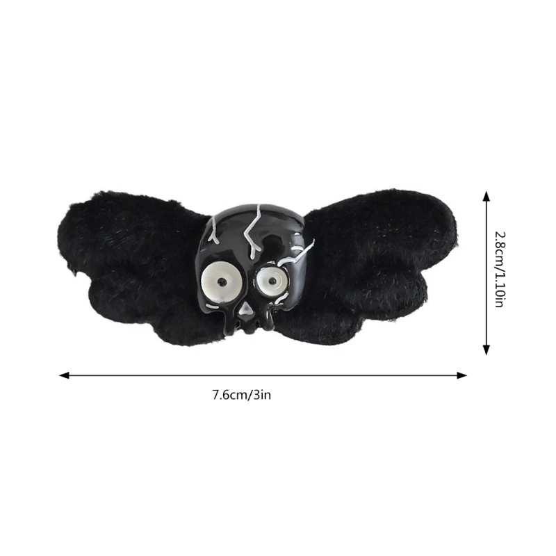 Halloween Hairpin Dark Hair Clip Dark Bat Wing 2000s Gothic Bunches Decoration image 6