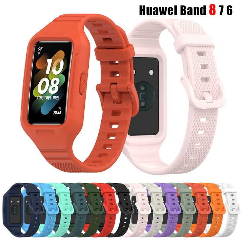 Pulseira de substituição de silicone para Huawei Band 8, Sport Smart Watch Bracelet, Huawei Band 6, Huawei Band 7, Huawei Band 6