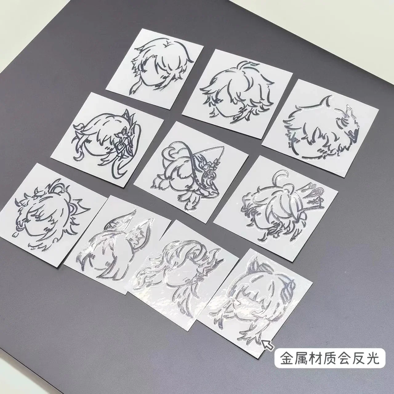 

Anime Genshin Impact Furina Kamisato Ayato Cosplay Line Tablet Computer Metal Sticker Ambitus