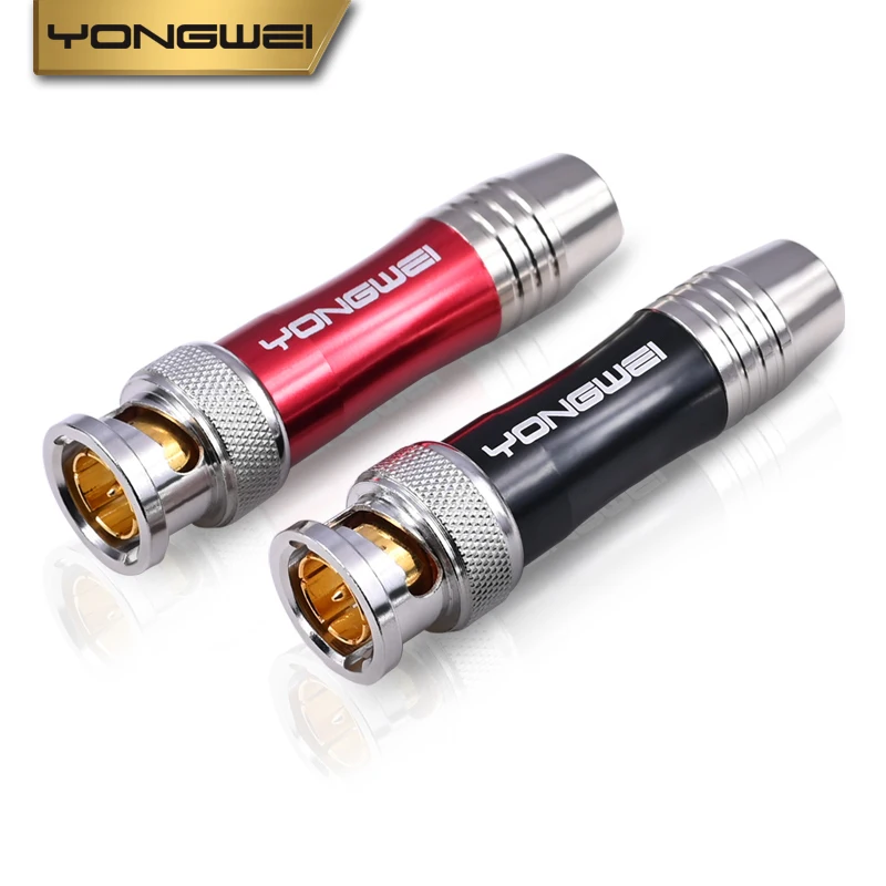 YONGWEI Ohm Gold Plated HD BNC Plug Q9 Surveillance Video Cable Connector 75-5 HD-SDI Welding Security Line 50Ω Feeder Connector