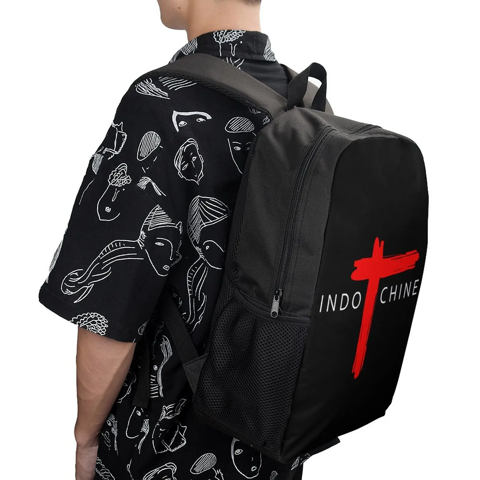 Indyn durável dentífrico mochila confortável, caneta saco para a escola, lancheira, canetas, 3 em 1 conjunto, 17"