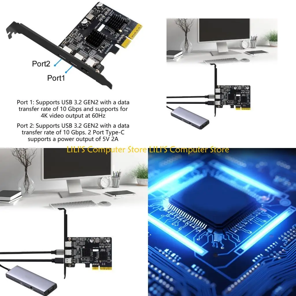 

A52B Multiple Monitor PCIe 4X Card DisplayPort to Type C Converters Stable PCBs Construction