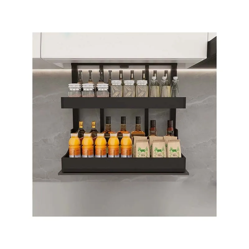 

Современный интеллектуальный электрический индукционный подъемный корзина, кухонный шкаф для хранения приправ и корзины для хранения