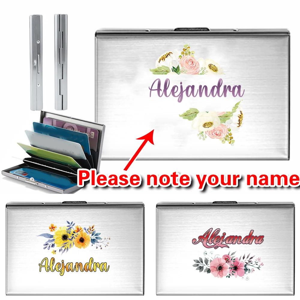 

Fashion Simple Printed Pattern Business Card Holder Metal ID Card Case Ultra-thin Card Package