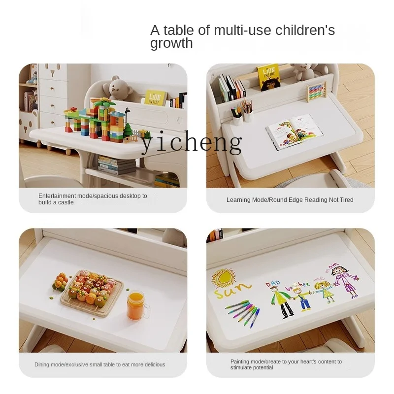 Tqh Children's Learning Table and Chair Suit Foldable Baby for Kindergarten Toy Table Draw and Write