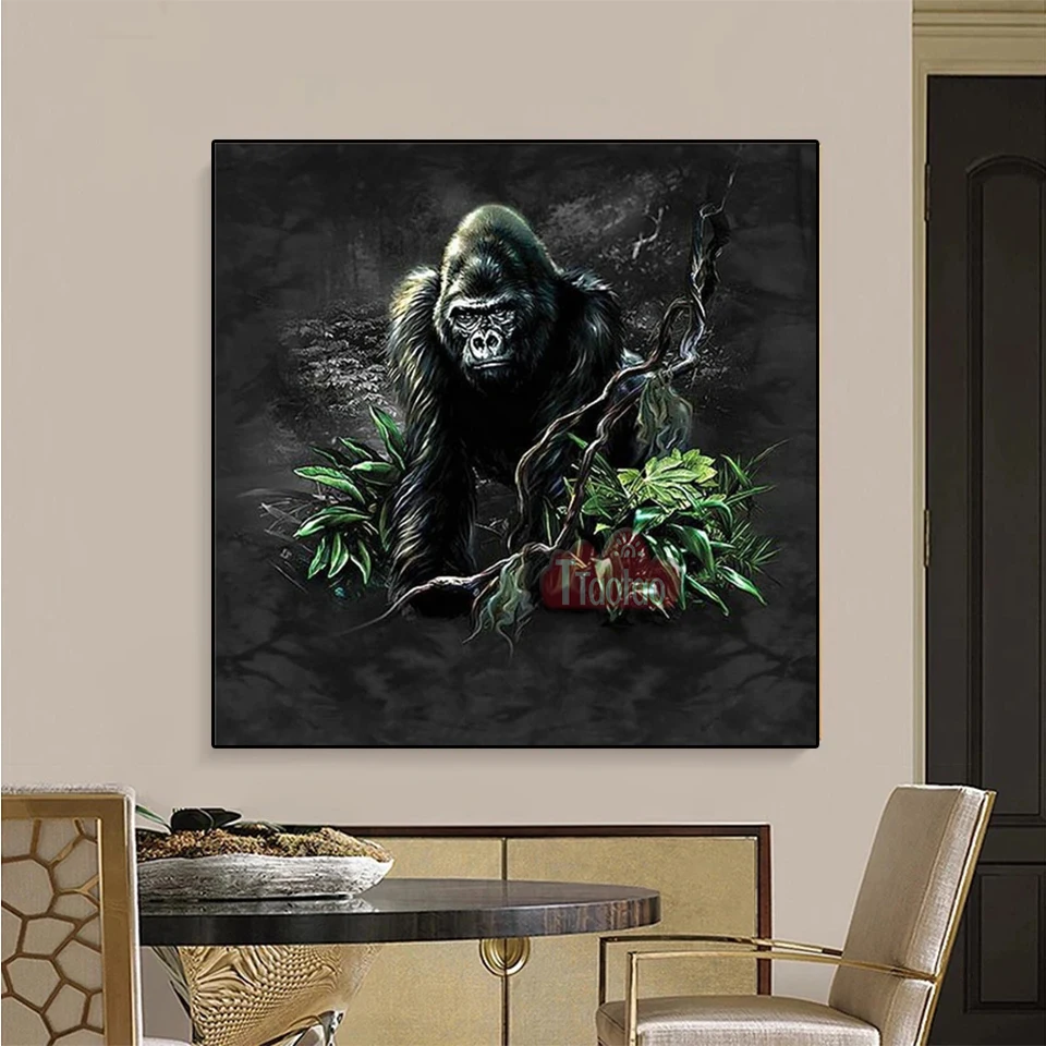 5D Diamond Painting Gorilla Picture Room Decor Diy Diamond Mosaic Embroidery Animal Full Rhinestone Cross Stitch Wall Sticker