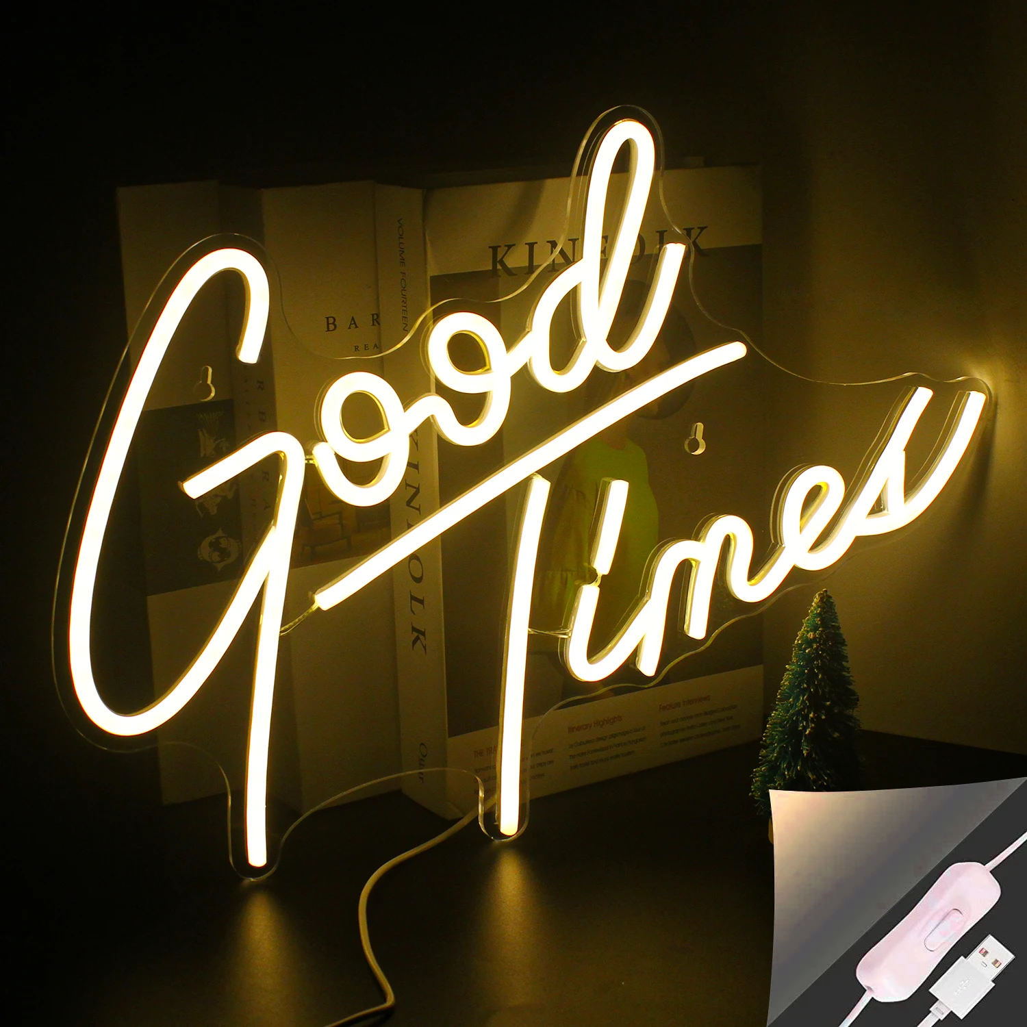 

Неоновые знаки Good Times, искусственная акриловая неоновая фотография, Настенный декор для свадьбы, дома, спальни, эстетический Декор для комнаты, искусственная неоновая ночь