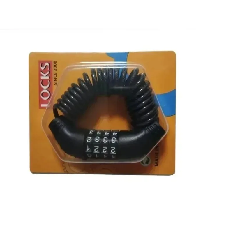 Fio antifurto de 4 dígitos para motocicleta, 1 peça, senha, capacete, corda, durável, portátil, corrente de segurança, bicicleta