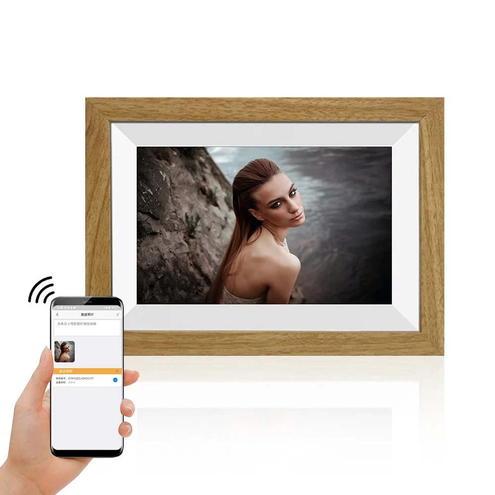 Wintouch-Cadre photo numérique HD en bois, écran tactile Ips, vidéo, téléchargement gratuit, DG101, 10.1 pouces, 2 Go, 32 Go