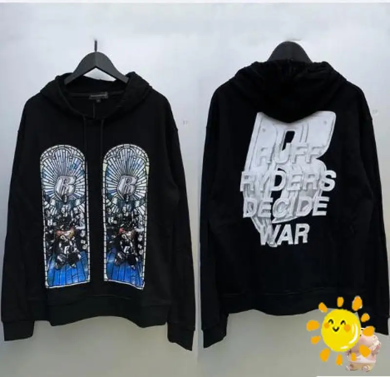 

24SS High Quality WHO DECIDES WAR Hoodie Men Women Black Oversize 2024fw Vintage Eagle Print Oversize Hooded