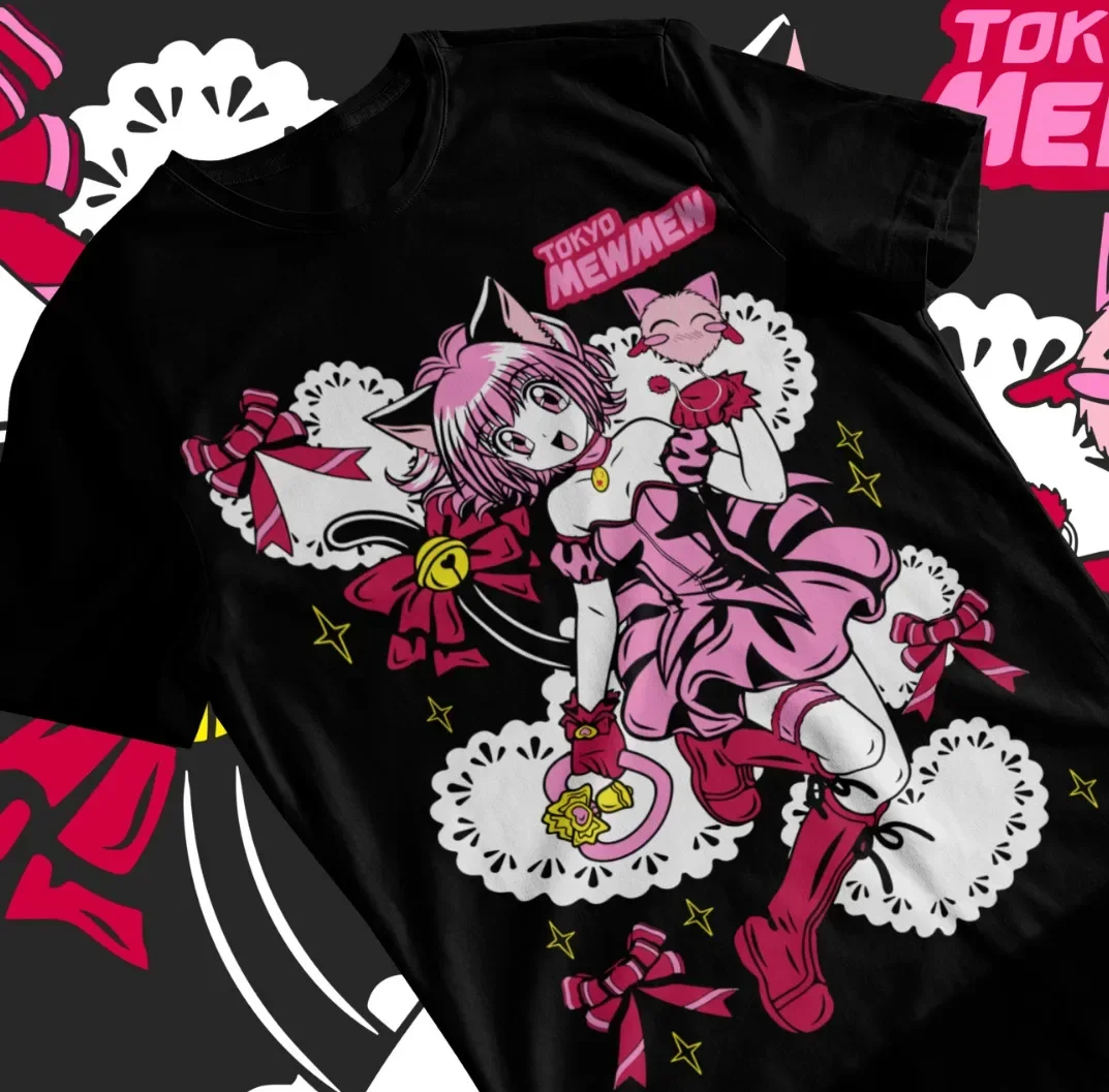 Ichigo Momomiya T-Shirt Tokyo Mew Mew Magical Girl Harajuku Anime Shirt Soft Tee