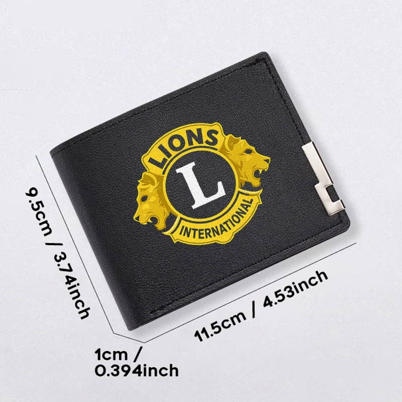 LIONS INTERNATIONAL LOGO PU-LEDER BUSINESS BRIEFTASCHE HERREN SCHLANKES DESIGN LANGLEBIGES, LEUCHTES ALLTAGESCHWENDUNG MODE ZUBEHÖR