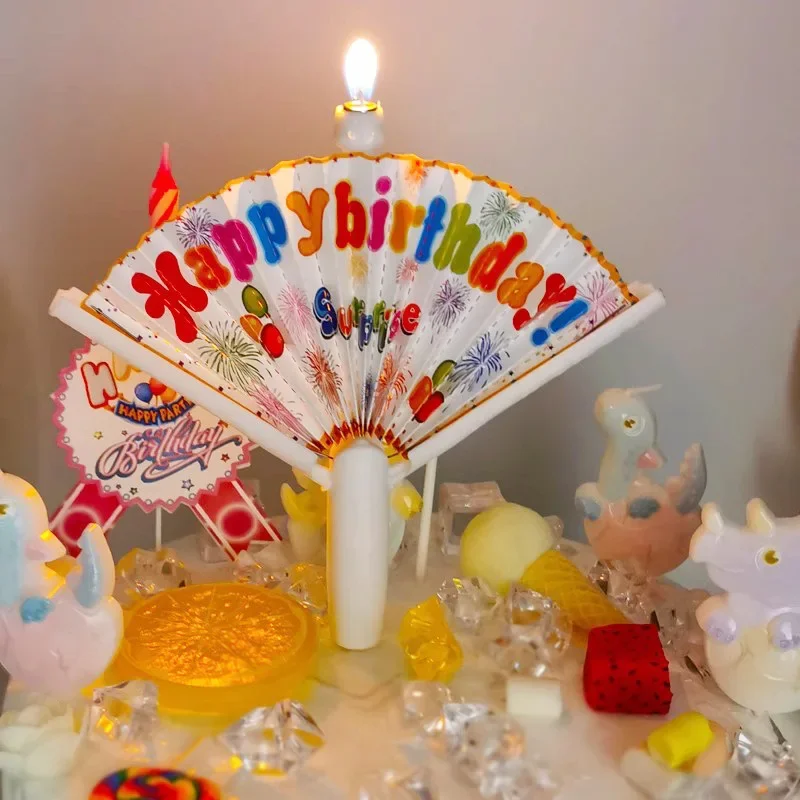 3/1 stücke Überraschung Fan Geburtstag Kerze Kinder Glücklich Geburtstag Party DIY Dekoration Kuchen Topper Kerzen Liefert Junge Mädchen Gefälligkeiten geschenk
