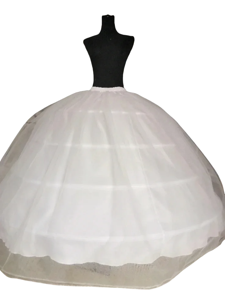 

2025New Hot Sell 4 Hoops Big White Petticoat Super Fluffy Crinoline Slip Underskirt For Wedding Dress Bridal Gown In Stock