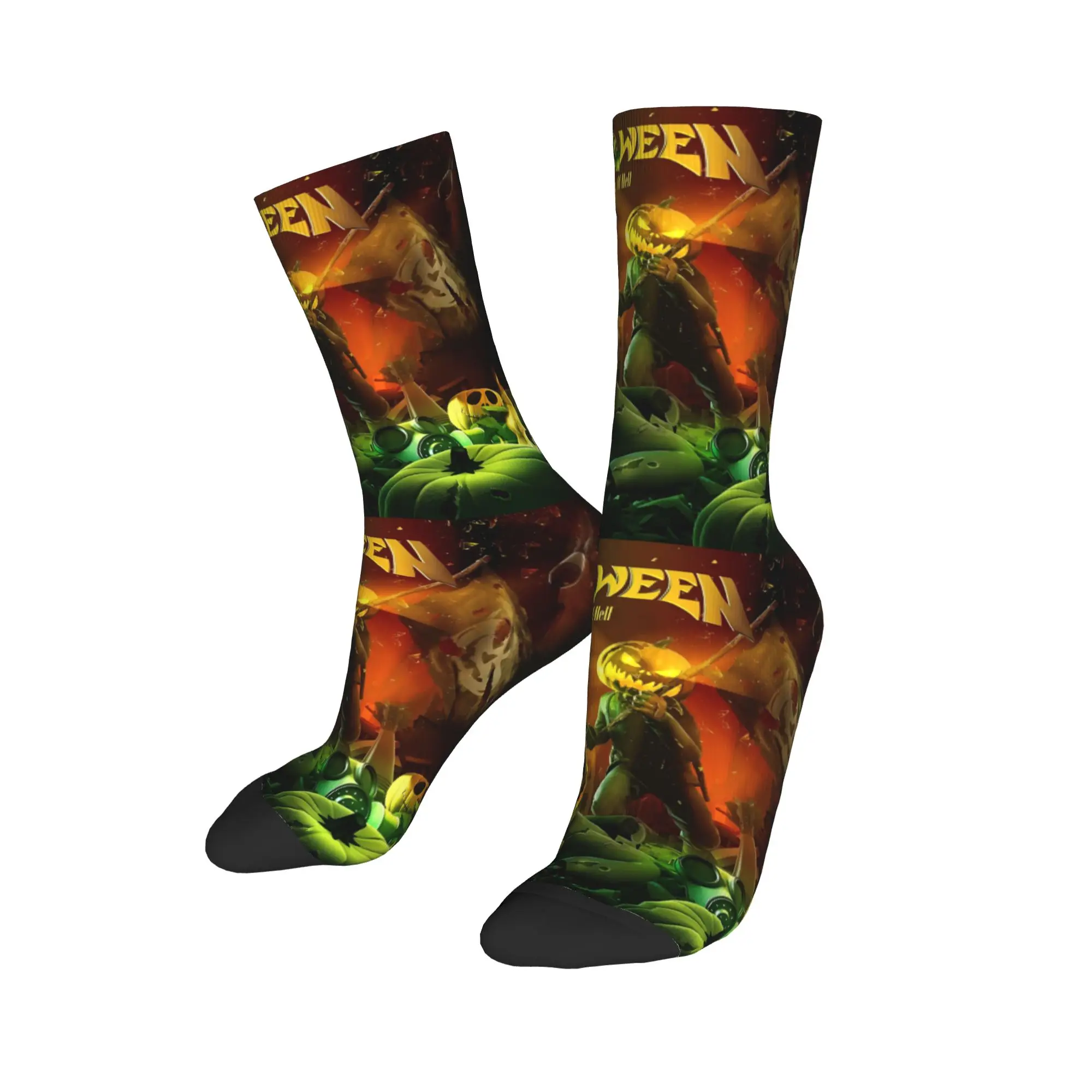 مخصص متعة طباعة الألمانية الثقيلة المعادن الفرقة H-Helloweenes الجوارب للرجال النساء تمتد الصيف الخريف الشتاء روك طاقم الجوارب