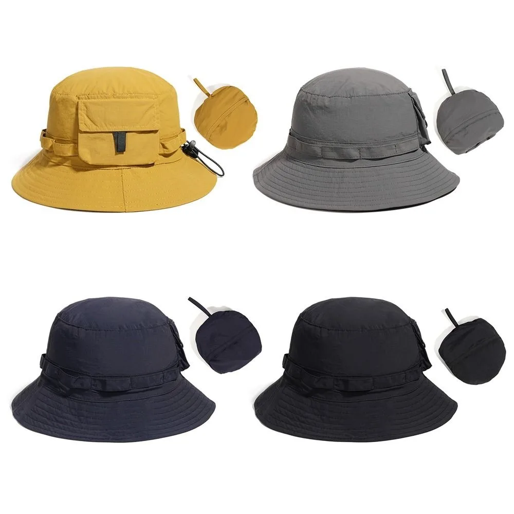 New Trendy Bucket Hat Anti-Sun Adjustable Sunscreen Hat Breathable Waterproof Fisherman Hat Summer