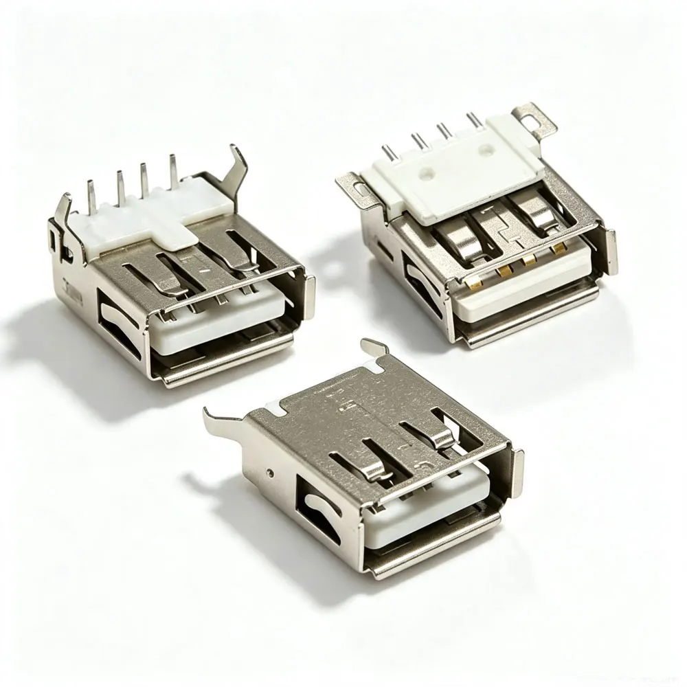 10pcs USB 2.0 4Pin A SMD Type Female Socket Connector G54 2 feet 90 180 degree Data Transmission Charging