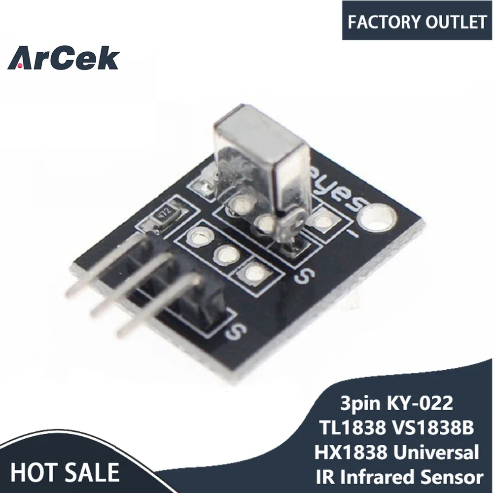 3pin KY-022 TL1838 VS1838B HX1838 Universal IR Infrared Sensor Receiver Module for Arduino Diy Starter Kit