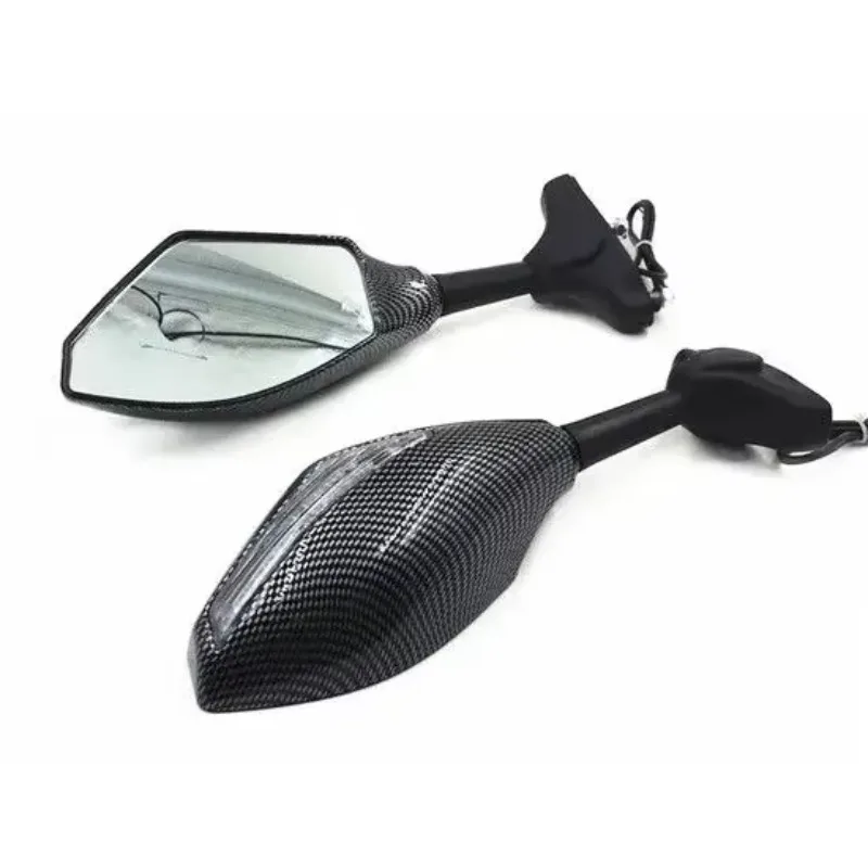 

Carbon Integrated Sport Racing Arrow Turn Signal Side Mirror Street Bike Custom