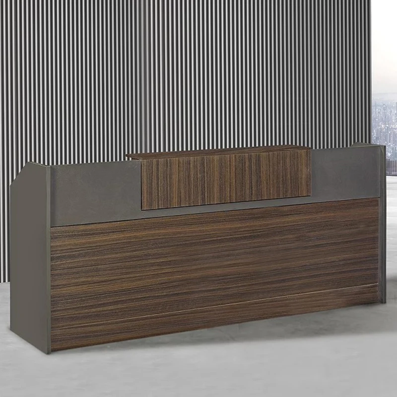 Wood Lectern Reception Cashier Counter Front Luxury Bar Conference Reception Hotel Store Modern bureau meuble Office Desk WJ25XP