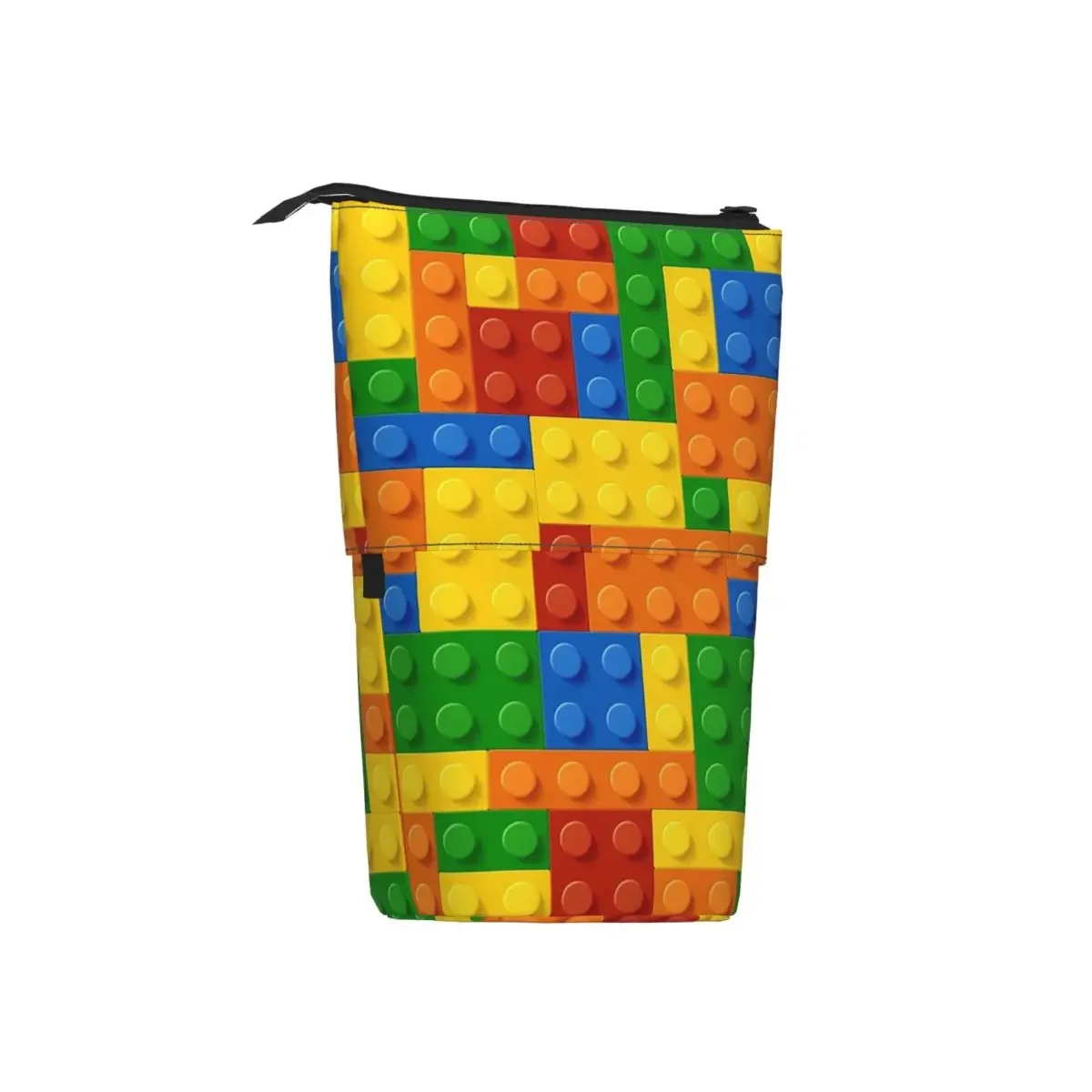 Building Blocks Construction Brick Reversible Pencil Cases Pencil Pouch StorageLarge Capacity Pen Box Pencil Bag for Kids School