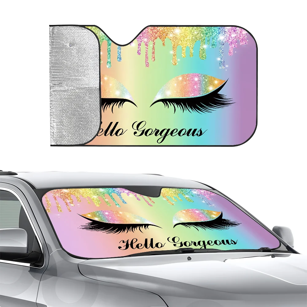 

Привет великолепные розовые блестящие ресницы автомобиля SunSha трехслойная изоляция переднего лобового стекла автомобиля Sun Sha Upgra присоска