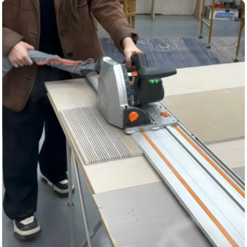 Brushless Track Gypsum Board Dust Saw, High Precision Dust-Free Electric Cutter for Woodworking & Construction