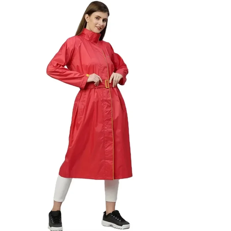 Long Raincoat Black Waterproof Raincoat Fashion Women and Men Long Raincoat Jacket Hooded