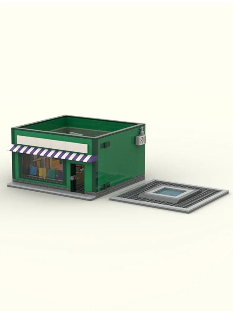 Modelo de Anime Popular, ladrillo de construcción MOC, tienda de tarjetas de béisbol Springfield, tecnología Modular, regalo, vacaciones, montar, traje de juguete para niños