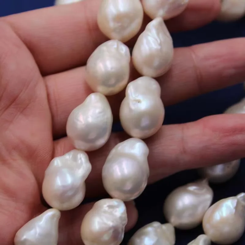 1 Stands 13X18 mm White Nucleated Flameball irregular baroque Nucleated DIY Pearls