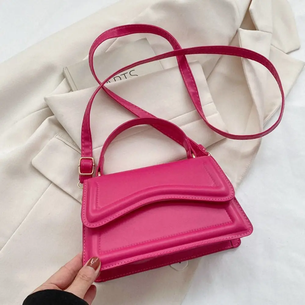 Fashion PU Leather Messenger Shoulder Bag Ladies Solid Color Handbags Leisure Stylish Crossbody Bags For Women