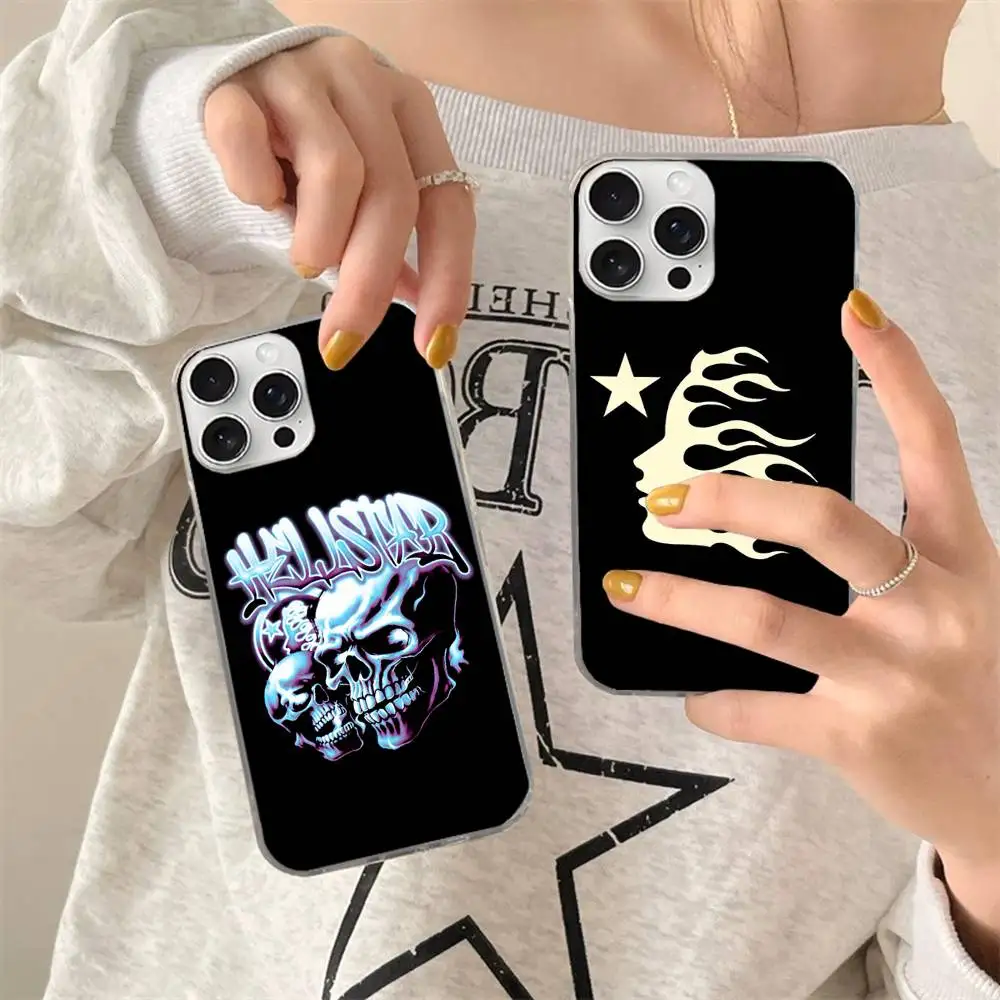 H-HellstarS Fashion Logo Phone Case For iPhone 17 16 15 14 13 Pro Max 11 12 Plus Silvery Satin Silicone Back Case view 5