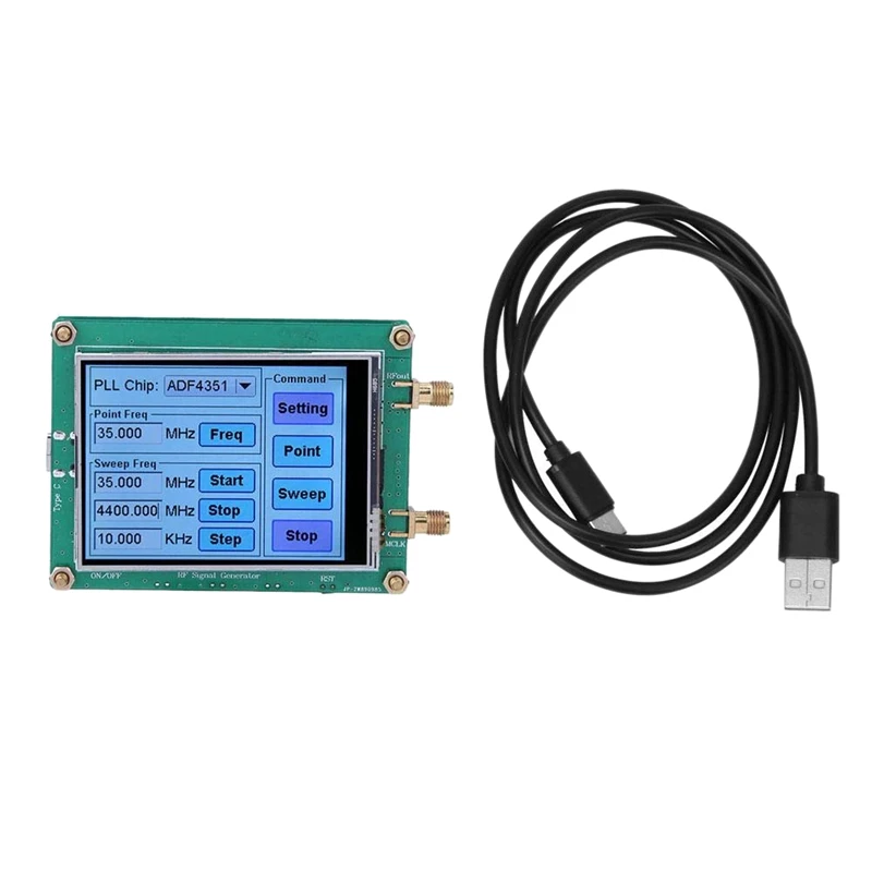 

RF Signal Source,ADF4350 Dot Frequency RF Signal Generator High Stability Press Screen Control For Wireless Lan