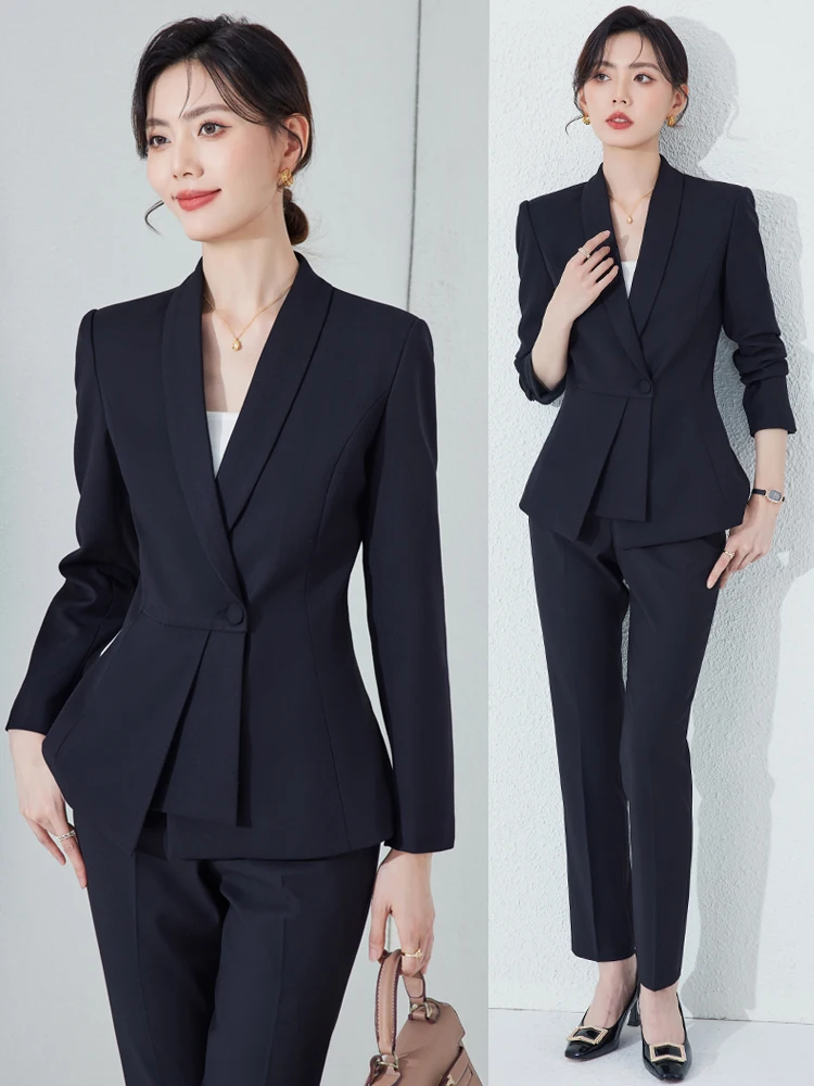 

Elegant Women's Suit Set Professional Beauty Salon Jewelry Store Workwear Spring Fashion High End Tailored Look