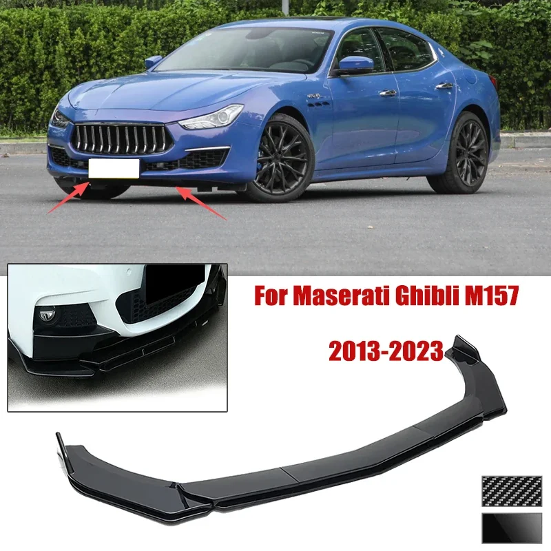 5pcs Front Bumper Shovel For Maserati Ghibli M157 2013-2023 Spoiler Front Bumper Deflector Anti Scratch Protection Device