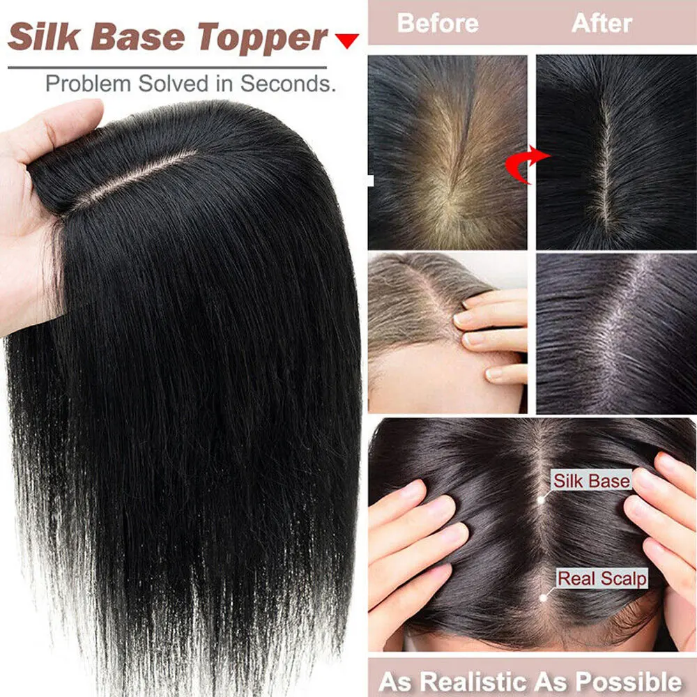 Human Hair Toppers For Women Natural Hair Accessories Clips In Hairpieces Toppers For Women Human Hair Straight Remy Hair