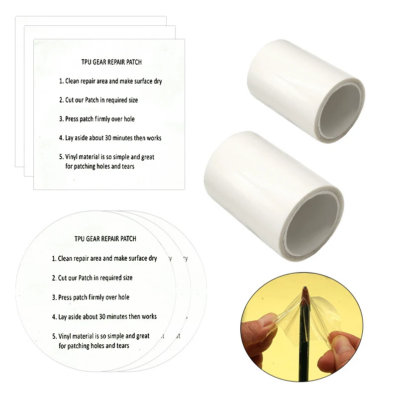 TPU Transparent Patch Self Adhesive Waterproof Leak Sealing Sticker Tent Swimming Ring Raincoat Inflatable Outdoor Repair Patch