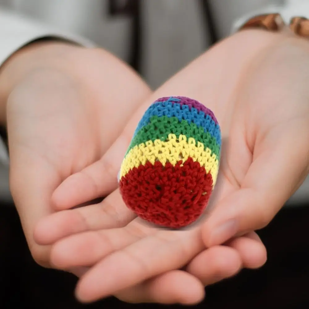 1/3/6/12Pcs Durable Handmade Knitted Footbag Sacks Geometric Pattern 5cm Foot Bag Crochet Balls Random Color Multicolored