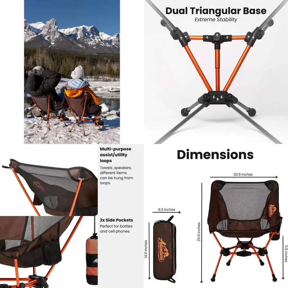 

Ultra-Lightweight Folding Chair with 3 Towels - Durable, Portable for Camping, Hiking, Beach, and Outdoor Activities, Supports 3